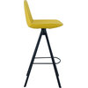Sandy Counter Height Barstool, Black, Yellow, Artificial Leather