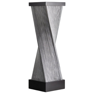Torque Table Lamp - 24", Espresso Wood and Satin Nickel, Dimmer Switch
