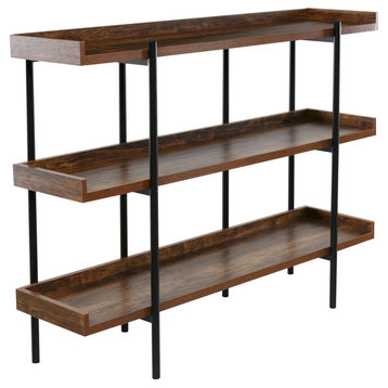 OneSpace Modern Etagere Wood and Steel 3-Shelf Display