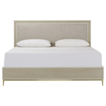 Sheila Bed Embossed Faux Shagreen/Ivory Queen