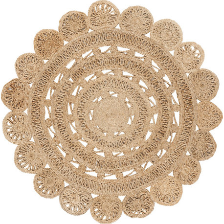 Safavieh Natural Fibers Jute NF805B 8' Round Natural Rug