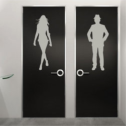 Modern Bathroom Door Wall Decals - Wall Decals