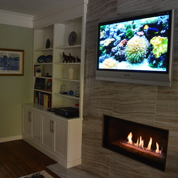 Family Room - fireplace redo-custom wallunits