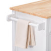 CorLiving Sage Wood Kitchen Cart With Cupboard, White