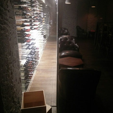 Glass Wine Cellar and Tasting Room at Origines French Restaurant
