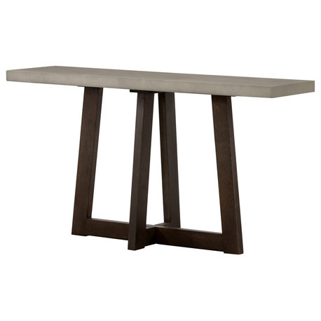 Elodie Gray Concrete and Dark Gray Oak Rectangle Console Table