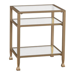 Southern Enterprises Matte Khaki Glass Top End Table - Side Tables And End Tables