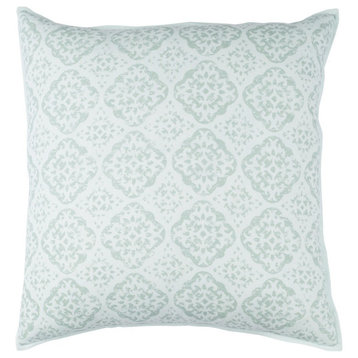 D'orsay by Surya Pillow Cover, Sea Foam, 18' x 18'