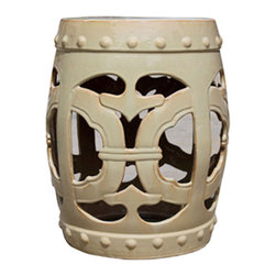 Interlaced Garden Stool Sand - Accent And Garden Stools