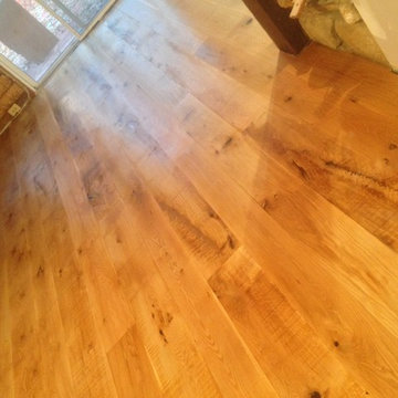 White Oak Wide Planks,Skip Planed,9,8,7,6',Knot holes filled at Epoxy
