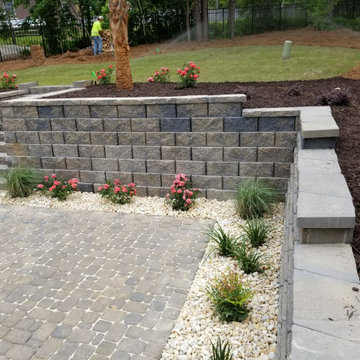 Paver Patios, Retaining Walls, Columns, Full Landscape Projects at Various Homes