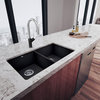 Blanco 18.12"x29.8" Granite Double Undermount Kitchen Sink, Anthracite