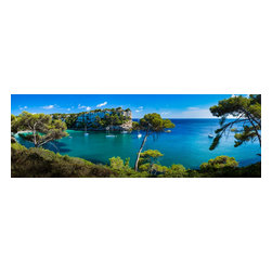 Douglas Page Photographic Arts - Menorca Cove, Canvas Giclee, 48"x16" - Prints And Posters