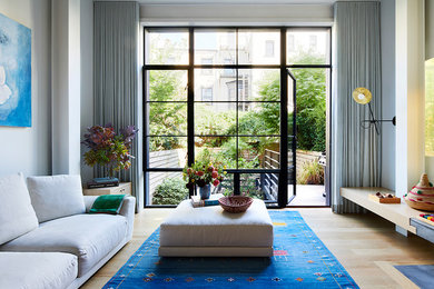 Example of a danish family room design in New York