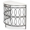 Olympia Demilune Table White Marble Top