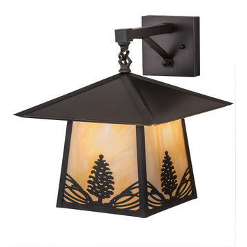 12.5 Wide Stillwater Mountain Pine Hanging Wall Sconce