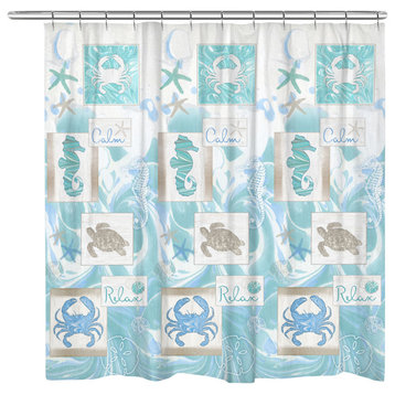Calm and Relax Coastal Shower Curtain