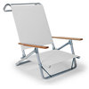 Mini-Sun Chaise Folding Arm Chair, White, Single Chair