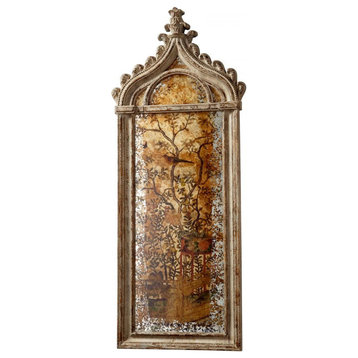 Louvre Wall Art, Rustic Gold, Polyfoam and Mirrored Glass, 34.75"W (9696 M9PT4)