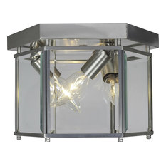 3-Light Brushed Nickel Interior Flush Mount