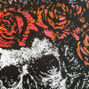 Large Grateful Dead Art Canvas Painting "Skull and Roses" by Matt Pecson