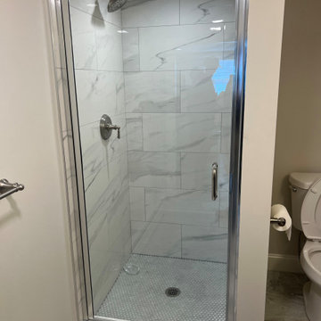 Frameless and Frosted Glass Shower Enclosures