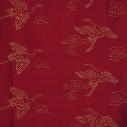 Burgundy Custom Made Embroidered Dupioni Silk Curtains - Window Treatments