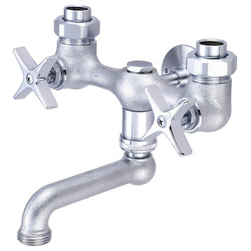 Central Brass 0471-RC Wall Mounted Two Handle Laundry Faucet - Rough Chrome