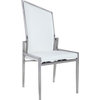 Contemporary Motion Back Side Chair (Set of 2) - Brushed Stainless Steel, White