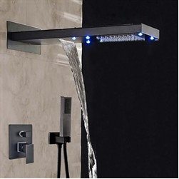 Doccia Oil Rubbed Bronze Wall Mounted Shower Set w/ Mixer Valve - Showerheads And Body Sprays