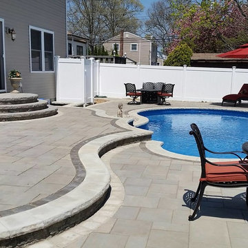 Swimming Pool Patio & Waterfall in Massapequa, NY