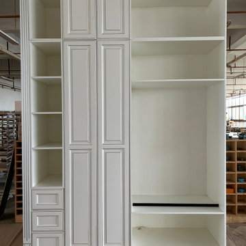 Traditional American Red Oak Kitchen Cabinets And Russian Cherry Wood Wardrobe