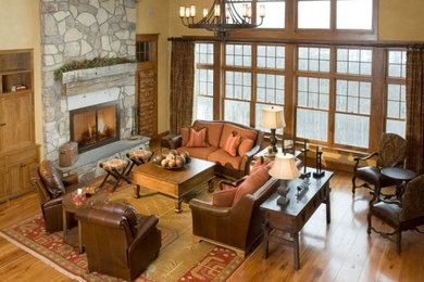 Living room - farmhouse living room idea in Boston