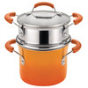 Hard Enamel Nonstick 3-Quart Covered Steamer Set, Orange Gradient