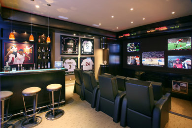 Trendy home theater photo in San Francisco