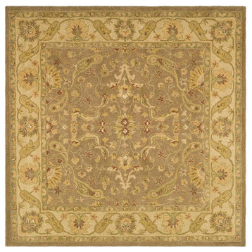Safavieh Antiquity Collection AT311 Rug, Brown/Gold, 6' Square