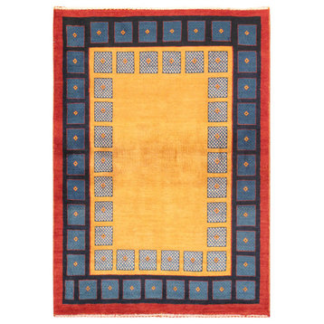 Pasargad Tribal Collection Hand-Knotted Lamb's Wool Area Rug- 3' 5" X  4'10"