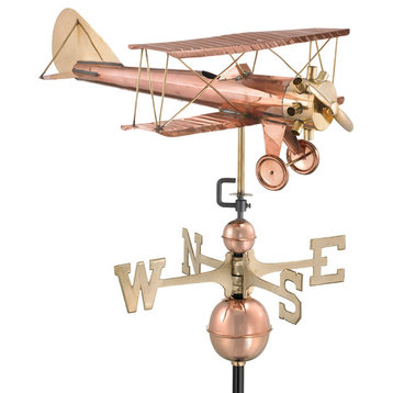 Biplane Weathervane, Pure Copper