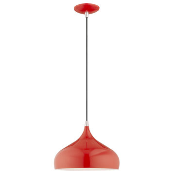 Livex Lighting Shiny Red 1-Light Mini Pendant