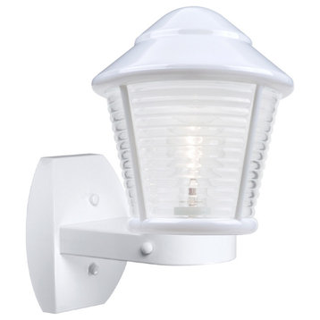 3100 Series 1 Light Outdoor Wall Light, White, Frost Glass