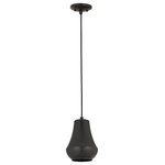 Innovations Lighting - Innovations Lighting 654-1P-BK-7 Hartford 1 Light 7" Mini Pendant - Innovations Lighting 654-1P-BK-7 Hartford 1 Light 7 inch Mini Pendant. Style: Traditional, Industrial, Restoration-Vintage. Collection: Franklin Restoration. Material: Steel. Metal Finish(Body): Matte Black. Metal Finish(Shade): Matte Black. Metal Finish(Canopy/Backplate): Matte Black. Dimension(in): 9.25(H) x 7(W) x 7(Dia). Bulb: (1)60W Medium Base Vintage Bulb recommended(Not Included). Voltage: 120. Dimmable: Yes. Color Temperature: 2200. CRI: 99.9. Lumens: 220. Maximum Wattage Per Socket: 100. Min/Max Height(Fixture Height with Cord or Included Stems and Canopy)(in): 12.25/129.25. Wire/Cord: 10 Feet Of Black Textured Cord. Sloped Ceiling Compatible: Yes. Shade Material: Metal. Glass or Metal Shade Color: Matte Black. Shade Size Dimension(in): 7(Dia) x 9.25(H). Canopy Dimension(in): 4.75(Dia) x 1(H). UL and ETL Certification: Damp Location.