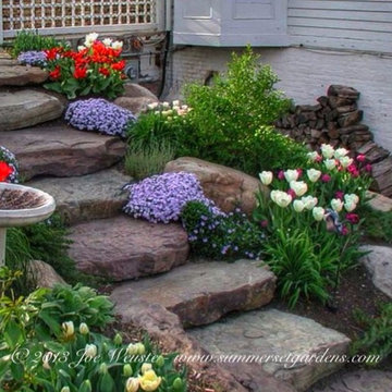 Rustic garden steps