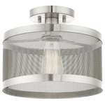 Livex Lighting - Livex Lighting 46216-91 Industro - One Light Semi-Flush Mount - Canopy Included: Yes  Shade IncIndustro One Light S Brushed Nickel BrushUL: Suitable for damp locations Energy Star Qualified: n/a ADA Certified: n/a  *Number of Lights: Lamp: 1-*Wattage:60w Medium Base bulb(s) *Bulb Included:No *Bulb Type:Medium Base *Finish Type:Brushed Nickel