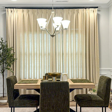Modern Dining Room Liranne Classic Herringbone Linen-Cotton Curtain by FRESHINE