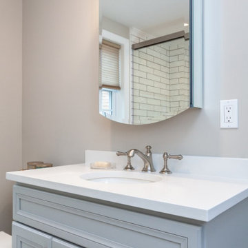 Classic Gray Vanity Bathroom with Hex Tile Floor – Middleton MA