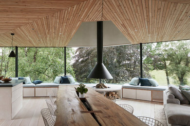 Inspiration for a rustic dining room in Devon.