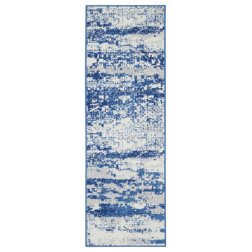 Nourison Whimsicle 2' x 6' Ivory Navy Modern Indoor Area Rug