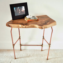 natural-edge walnut & copper console table - Console Tables