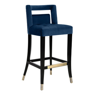 Hart Velvet Bar Stool Contemporary Bar Stools And Counter Stools by TOV Furniture Houzz