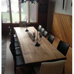 Poplar Live Edge Slab Dining Table - Dining Tables